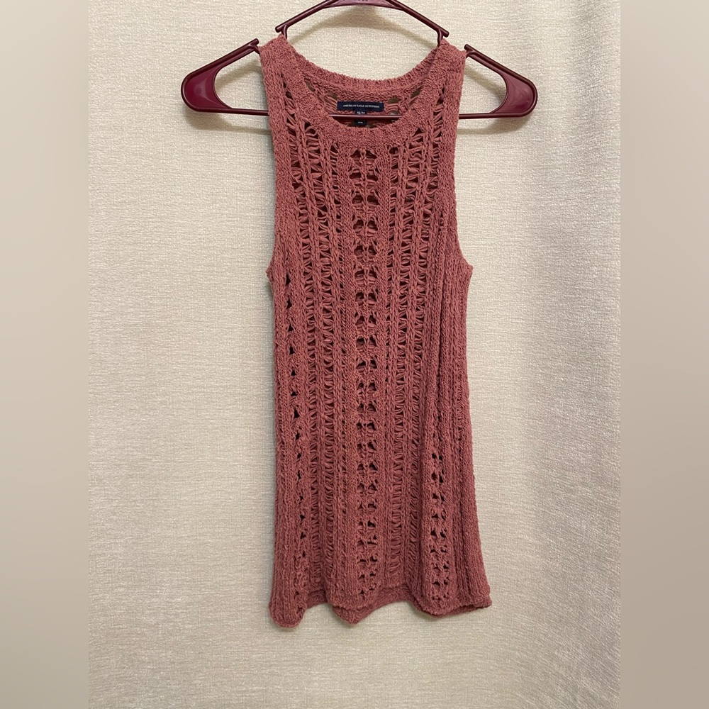 American Eagle Outfitters Crochet Tank Top - Dusty Rose